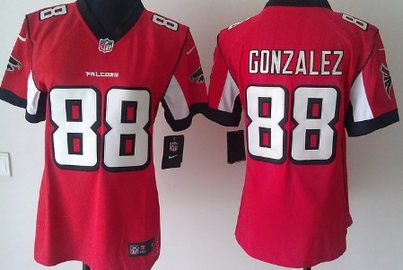 Nike Women's nfl South Atlanta Falcons 88 Tony Gonzalez Nike Red Game Jersey